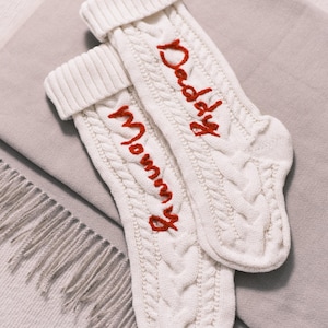 Personalized Crochet Christmas Stocking: Embroidered Monogram, Handmade Holiday Decor