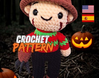 Schema all'uncinetto di Freddy Krueger / Bambola horror di Halloween (download digitale)