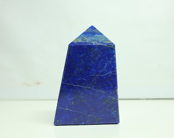 Lapis Lazuli-tornet: Naturlig blå kristallobelisk, helande sten