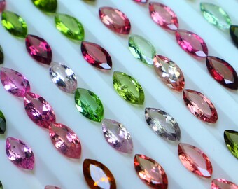 5 x 10 mm Marquise Cut Turmalin Edelstein: Facettierte Schmuckherstellung Stein