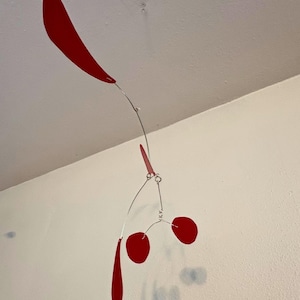 Mini Red Mobile | Retro Kinetic Mobile | Handmade | Multi-Color Mobile | Hanging Mobile | Mid-Century Modern | Sculpture