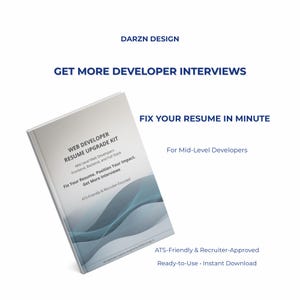 Web Developer Resume Upgrade Kit | ATS Optimization Guide + Bullet Library & Summary Examples | Mid-Level Developer CV Help