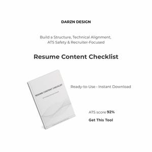 Resume Content Checklist | ATS Resume Optimization Guide for Any Job & Any Industry | Universal Resume Writing Tool