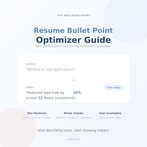 Bullet Point Optimizer Guide | Web Developer ATS Resume