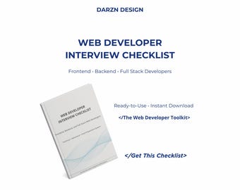 Web Developer Interview Checklist | Developer Interview Prep Guide | Front End Back End Tech Job Interview Preparation