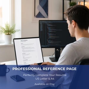 Professional reference page template cover for job applications