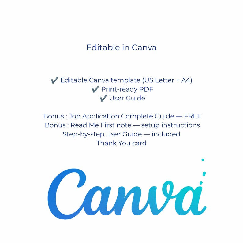 Clean reference page format for job application packages