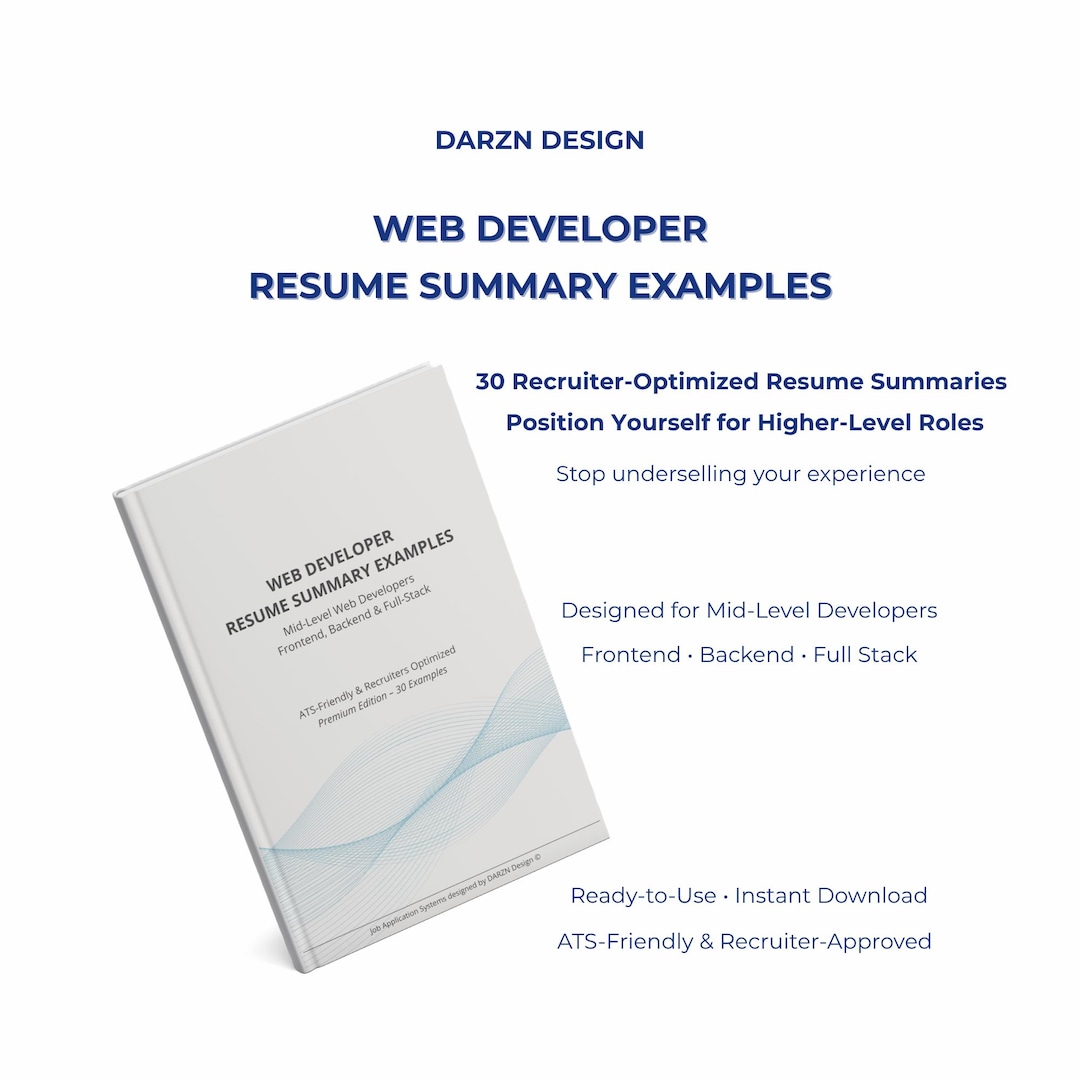 Web Developer Resume Summary Examples | ATS Optimized Professional ...