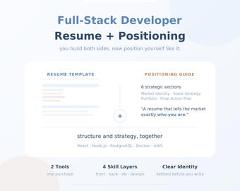 Full-Stack-Entwickler-Lebenslauf + Positionierungspaket | ATS 2026