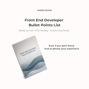 Front End Developer Resume Bullet Points List | Frontend Resume Examples | ATS Friendly Tech Resume
