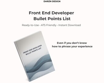 Front End Developer Resume Bullet Points List | Frontend Resume Examples | ATS Friendly Tech Resume
