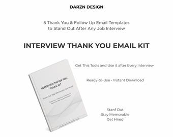 Interview Thank You Email Kit | Follow Up Thank You Email Template | Job Interview | Post Interview Email | Career Tools | Instant Download