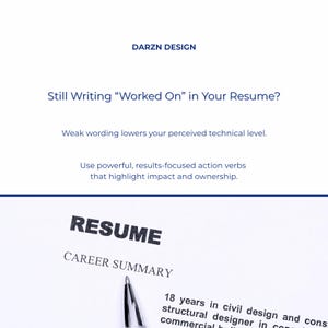 improve developer resume action verbs list ATS optimized resume words