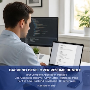 Backend Developer Resume Bundle | Cover Letter & References