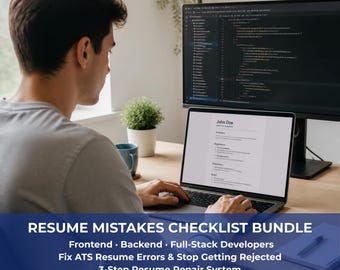 Web Developer Resume Mistakes Checklist Bundle | ATS Fix