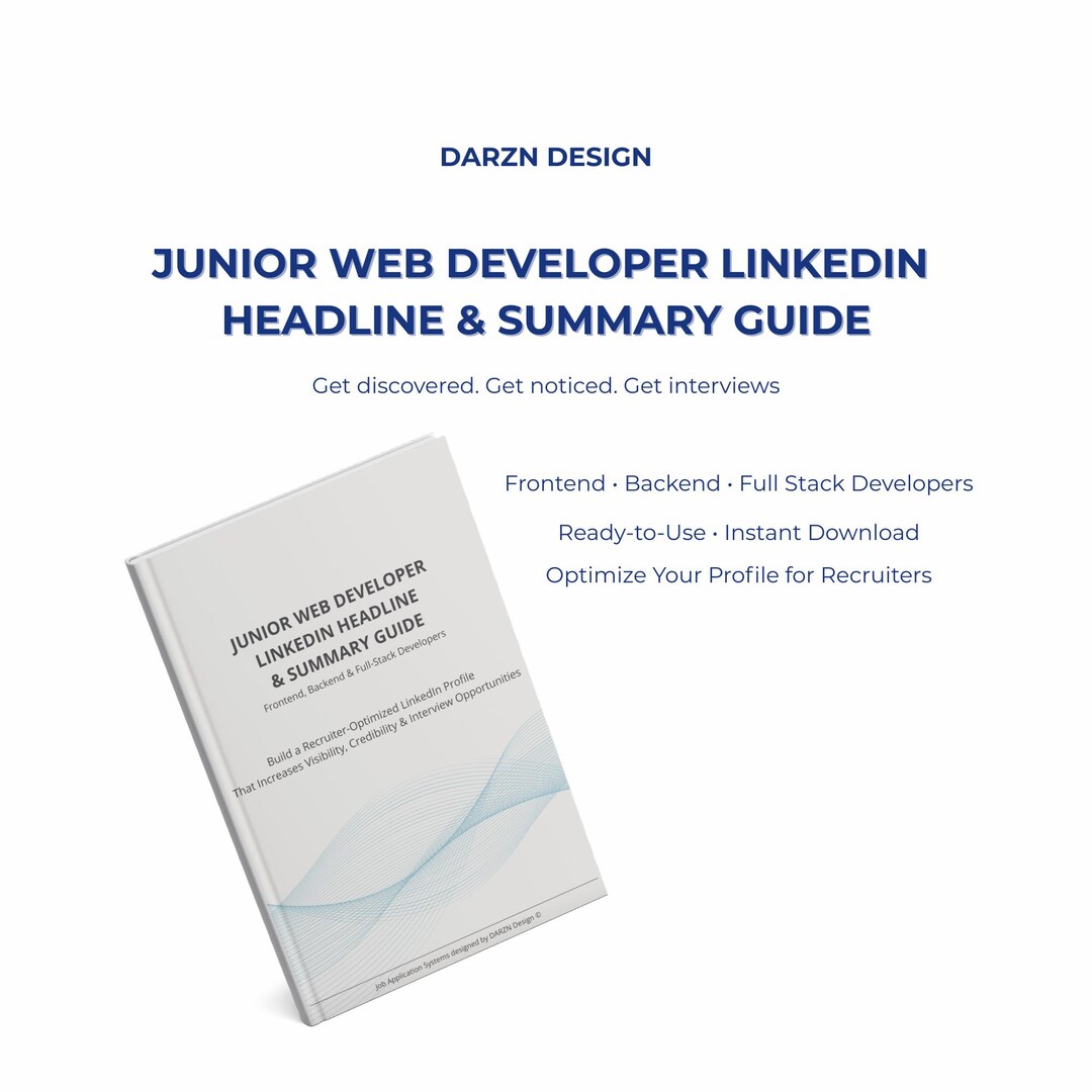 Junior Web Developer Linkedin Headline & Summary Guide | Entry Level ...