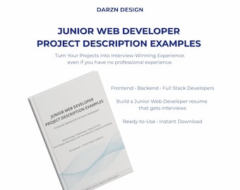 Junior Web Developer Project Description Examples | Entry Level ATS Friendly Developer Resume Guide | Frontend Backend Full Stack