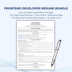 Frontend Developer Resume Bundle | Cover Letter & References
