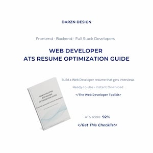 Web Developer ATS Resume Optimization Guide | ATS Friendly Tech Resume Tips | Frontend Backend Full Stack Resume Keyword | Developer CV Help