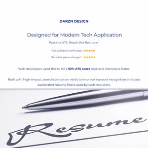 resume writing for developers action verbs list ATS recruiter friendly
