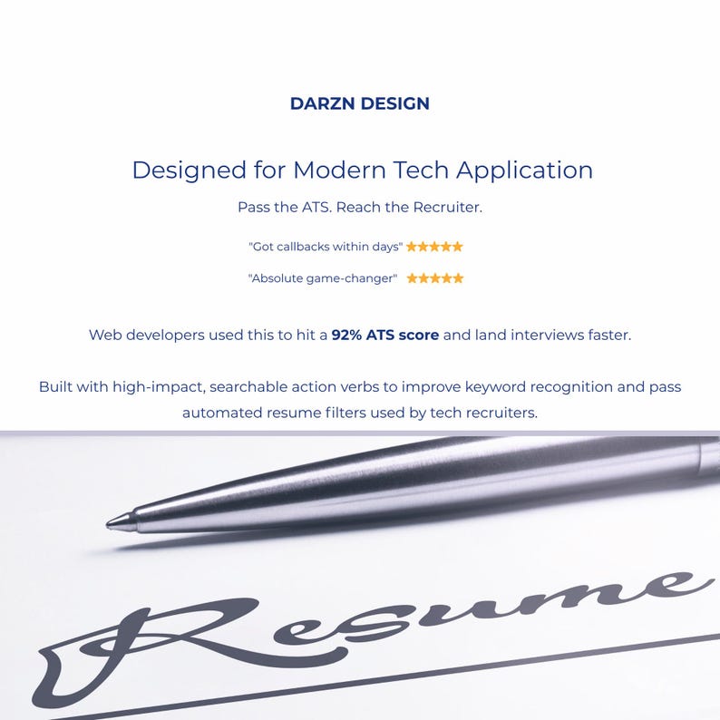 resume writing for developers action verbs list ATS recruiter friendly