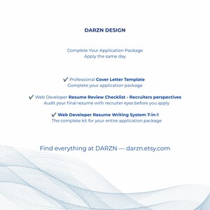 Darzn, web developer resumes templates, career tools and job application systems