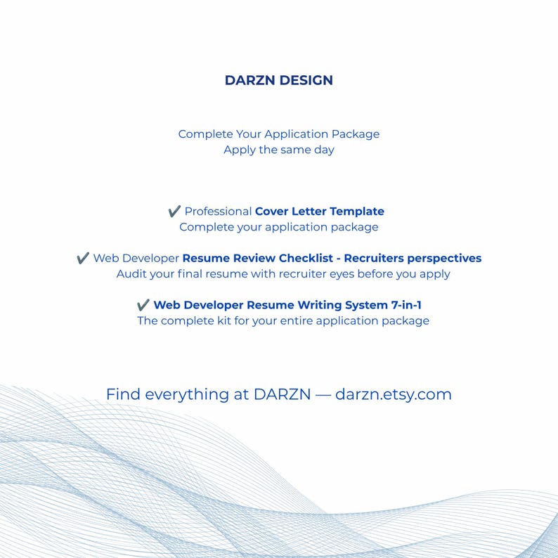 Darzn, web developer resumes templates, career tools and job application systems