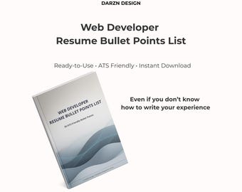 Web Developer Resume Bullet Points List | Front End Back End Developer Resume | ATS Friendly Tech Resume