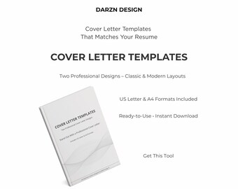 Professional Cover Letter Template | 2 Cover Letter Designs | Job Application Letter | US Letter & A4 | ATS Friendly | Instant Download