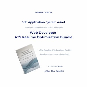 Web Developer ATS Resume Optimisation Bundle | Resume Checklist,  Optimization Guide & Keyword Map for Web Developers
