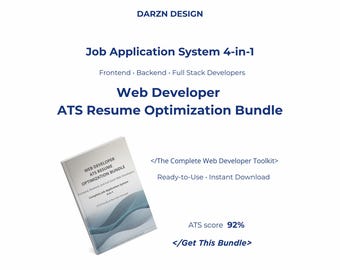 Pakket voor ATS-cv-optimalisatie voor webontwikkelaars | Checklist, optimalisatiegids en trefwoordenoverzicht voor webontwikkelaars