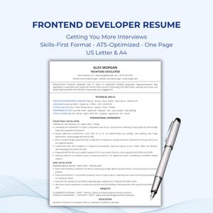 Frontend Developer Resume Template | ATS-Optimized One Page