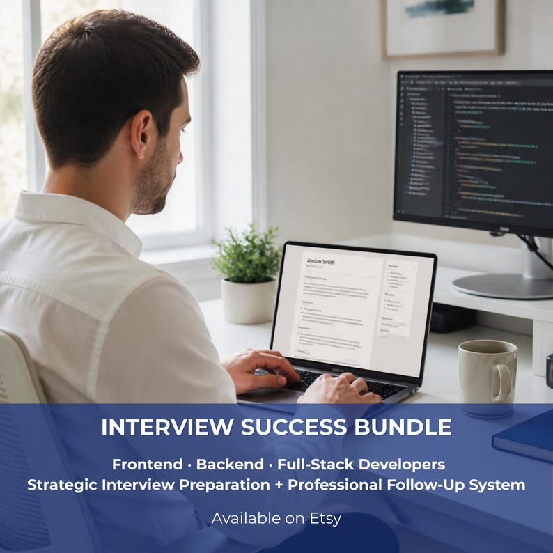 Web developer interview success bundle cover page preview