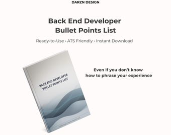 Back End Developer Resume Bullet Points List | Backend Resume Examples | ATS Friendly Tech Resume