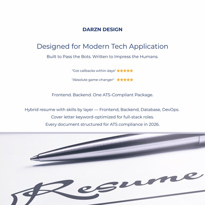 Complete full-stack developer application package resume cover letter reference page