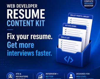 Web Developer Resume Content Kit | Bullets Actions Skills ATS