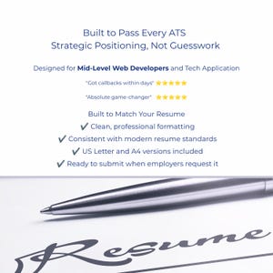 Reference page template A4 format for international job applications