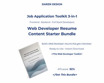 Inhoudsbundel voor een cv van een webontwikkelaar | ATS-cv-opsommingstekens | Handleiding voor het schrijven van een technisch cv | Checklist voor een samenvatting | Hulp bij het opstellen van een cv voor starters