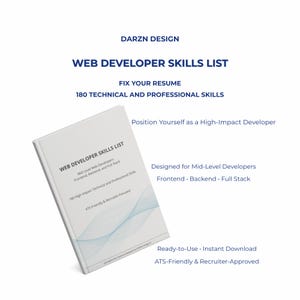 Web Developer Skills List for Resume | ATS Optimized Technical Skills for Front End Backend Full Stack Developers | Canva PDF Guide