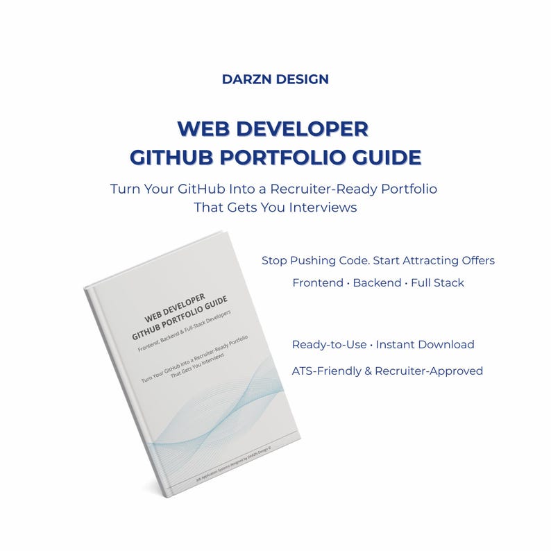 Web developer GitHub portfolio optimization guide PDF