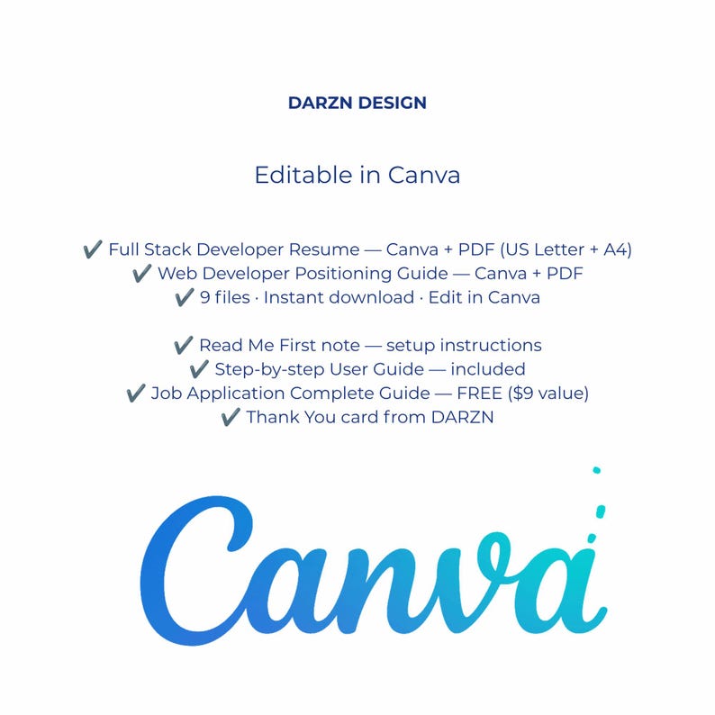Instant download full-stack resume and positioning bundle for web developers 2026