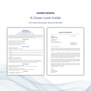 Mid-level full-stack developer resume bundle three documents consistent style 2026