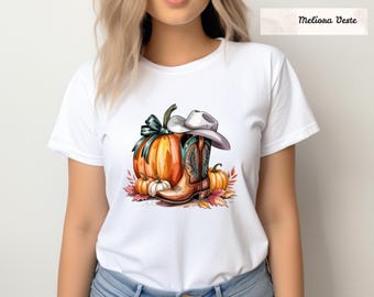Howdy Pumpkin Shirt, Fall Coquette Bow Tee, Thanksgiving Gift