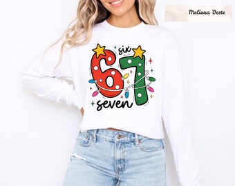 67 Christmas Lights Sweatshirt, Six Seven Holiday Crewneck, Funny Festive Xmas Hoodie