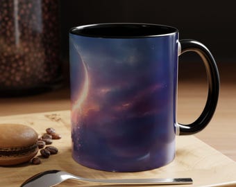 Fantasy Moon Mug Celestial Night Sky Coffee Mug Book Lover Gift