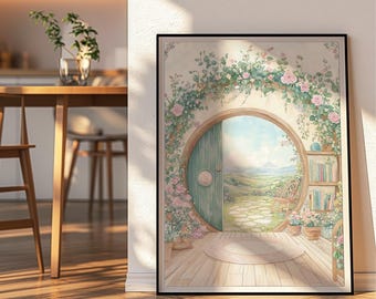 Fantasy Reading Nook Print | Enchanted Portal, Cottagecore Decor