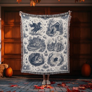 Sleepy Hollow Heirloom Jacquard Woven Blanket | Vintage Floral Medallion Throw