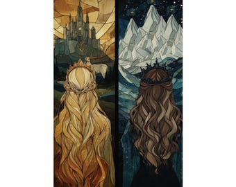 Romantasy Stained Glass Print, Throne of Glass Inspired Fae Queens Bookish Art