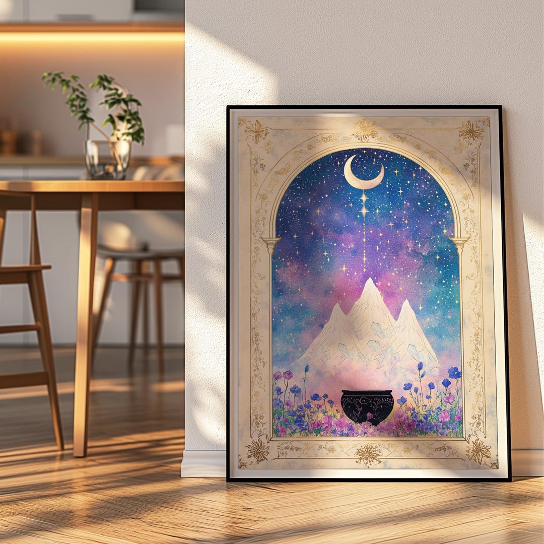 Romantasy Fantasy Wall Art Celestial Moon Poster Fantasy Reading Nook ...