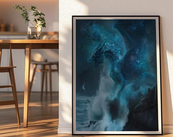 Stormborn Dragon Art Print | Dark Gothic Fantasy Decor
